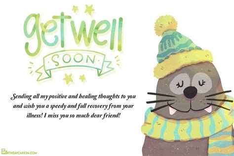 Get Well Soon Cards With Cute Animal