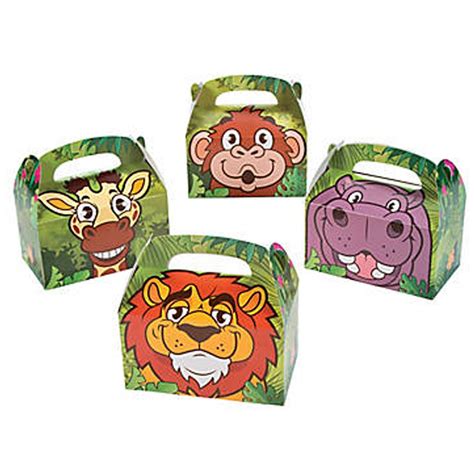 Jungle Safari Party Zoo Animals Treat Favour Boxes Birthday T Box