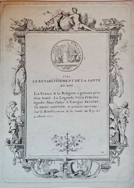 R Tablissement De La Sant Du Roi Par Graveur Anonyme Eur