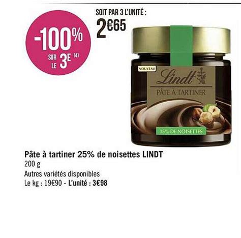 Promo Pâte à Tartiner 25 De Noisettes Lindt chez Géant