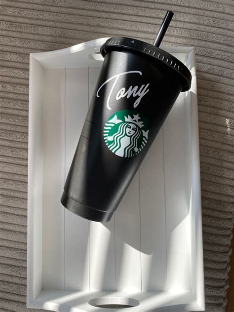 Personalised Black Starbucks Cold Cup With Straw Tumbler Etsy