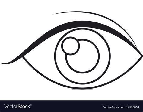 Human eye vision optical look outline Royalty Free Vector