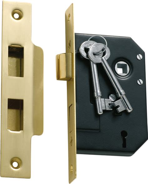 3 Lever Mortice Lock Backset 44mm Polished Brass Tradco