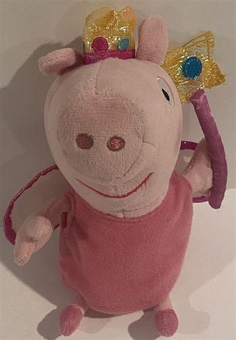 Ty Peppa Pig Princess Peppa 8 Plush Stuffed Toy Fairy Wings Crown