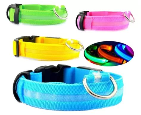 Collar Correa Para Mascota Con Luz Led Seguridad Nocturna Mercadolibre