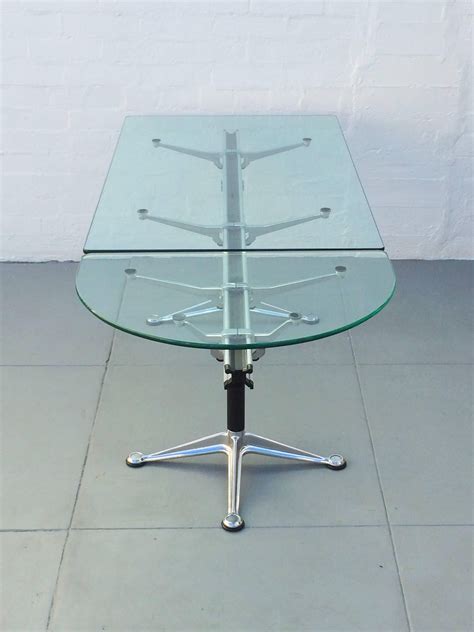 Glass And Aluminum Table Designed By Bruce Burdick For Herman Miller At 1stdibs Herman Miller