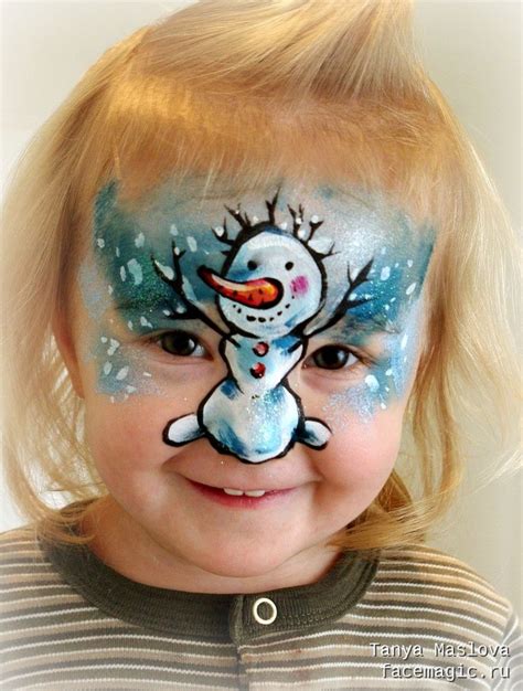 Snowman Face Paint By Tanya Maslova Face Painting Designs Body Painting Paint Designs