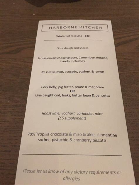 Menu At Harborne Kitchen Restaurant Birmingham High St