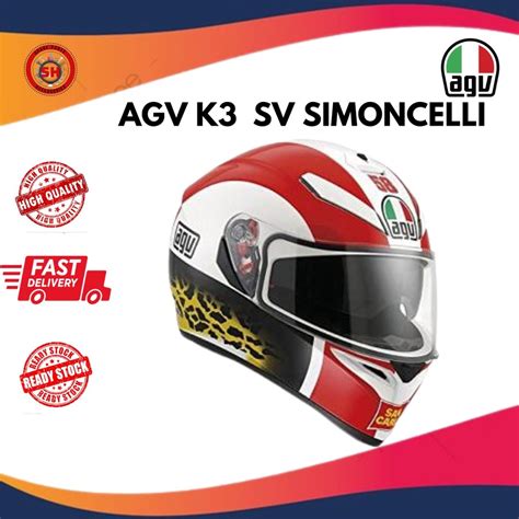 Helmet AGV K3 SV E2205 Replica Simoncelli Helmet Helmet Full Face AGV