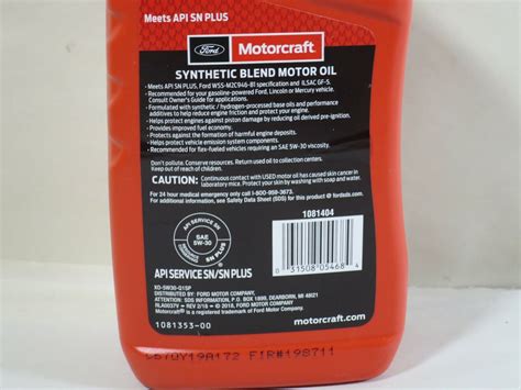 Motorcraft Xo W Q Sp Sae W Premium Synthetic Blend Motor Oil