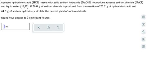 Solved Aqueous Hydrochloric Acid HCl Reacts With Solid Chegg