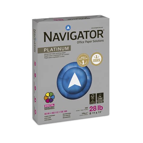 Papel Navigator Platinum Resma Carta 105 Gr 500 Hojas Office Depot Mexico