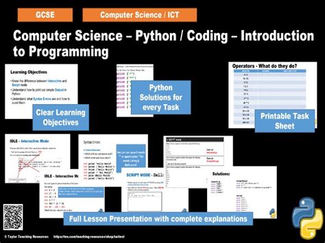 Gcse Computer Science Coding Python Interactive Script Mode