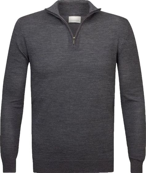 Profuomo Half Zip Trui Merino Antraciet Online Bestellen Suitable