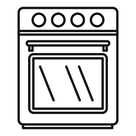 Front Convection Oven Icon Outline Vector Electric Kitchen Stove