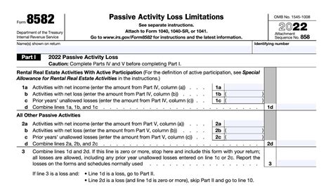 IRS Form 8582 Walkthrough Passive Activity Loss Limitations YouTube