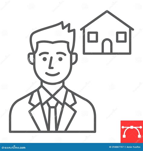 Realtor Line Icon Stock Illustration Illustration Of Manager