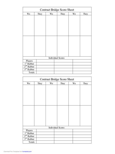 2025 Bridge Score Sheet Fillable Printable Pdf And Forms Handypdf