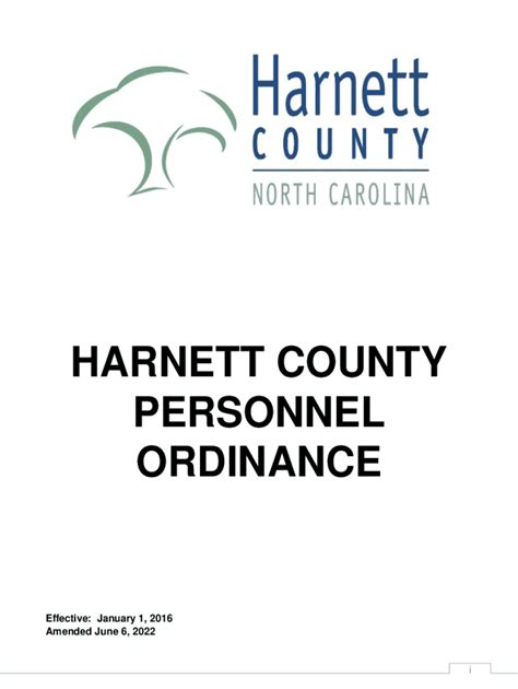 Fillable Online Harnett County Personnel Ordinance Fax Email Print