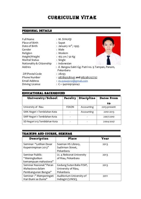 Detail Contoh Cv Baik Dan Benar Koleksi Nomer 15