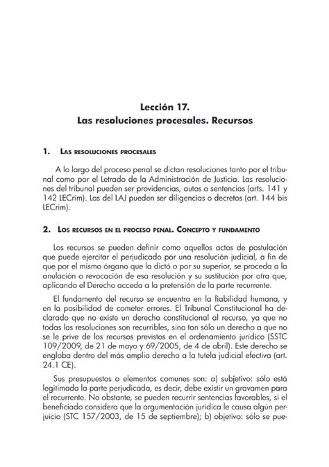 Tema Las Resoluciones Procesales Recursos Derecho Procesal Iii