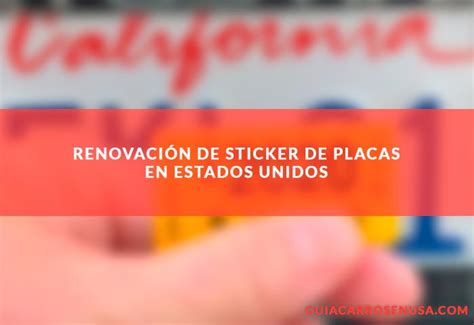 Renovaci N De Sticker De Placas En Estados Unidos En