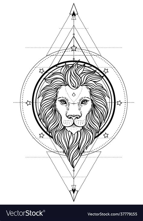 Geometric Lion Drawing