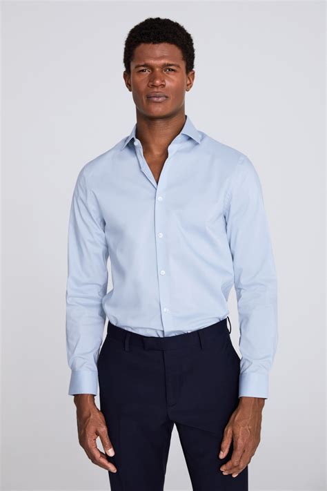 Slim Fit Light Blue Stretch Shirt Buy Online At Moss