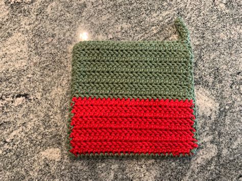 Crochet Christmas Tree Hot Pad Pot Holder Gift Idea Etsy