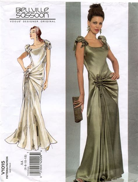 Vogue 1015 Designer Original By Belleville Sassoon Sewing Pattern Floor Length Evening Gown