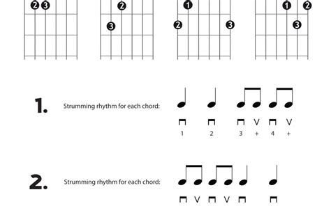 Guitar Chords And Rhythm Worksheet 2 Learn Guitar For Free