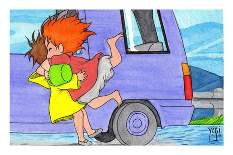 Ponyo Love Sosuke Watercolor Painting Print - Etsy