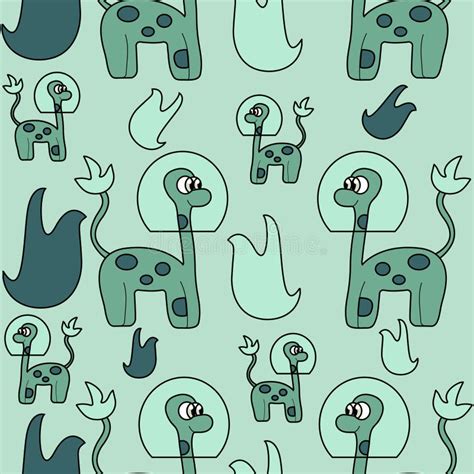 Dinosaure Tranger Mignon Configuration Sans Joint Illustration De