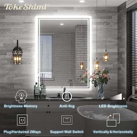 Buy 600x800mm Illuminated Led Bathroom Mirror Tokeshimi Wall Mounted Lighted Mirror With