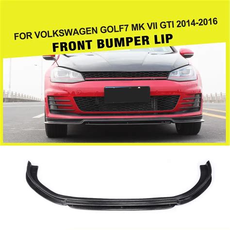 Car Styling Carbon Fiber Car Front Bumper Lip Splitters For Vw Golf Vii Mk7 Gti Bumper 2014 2017