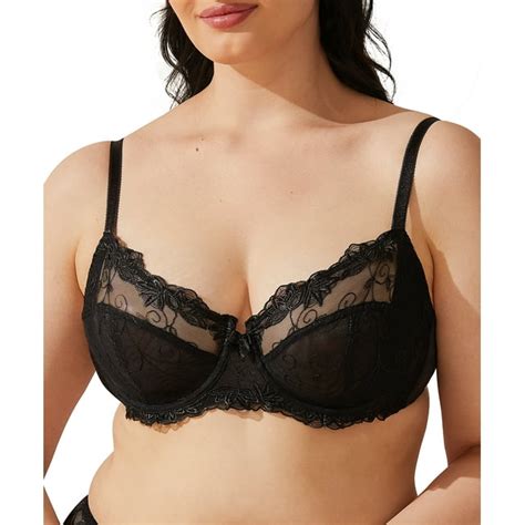 Wingslove Womens Sexy Lace Balconette Push Up Bra Plus Size Sheer Unpadded Underwire Unlined