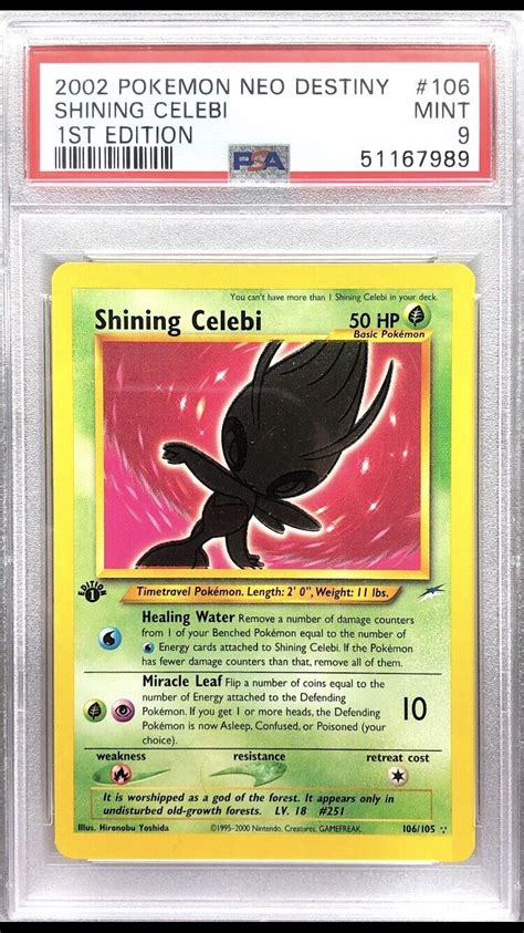 2002 Pokemon Neo Destiny 1st Edition Shining Celebi 106 PSA 9 MINT EBay