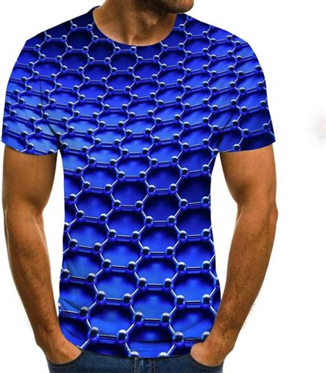 Blue And White Reflections Camisetas Hombre 3D Camiseta De Cuentas De