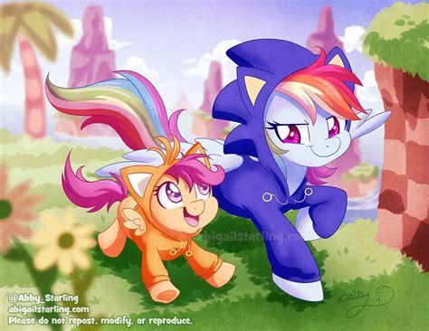 2265683 Safe Artist Abbystarling Rainbow Dash Scootaloo Pegasus