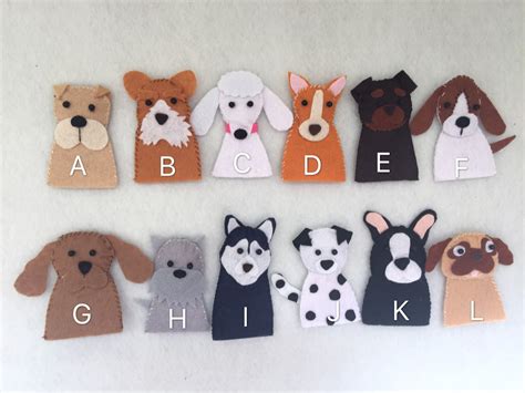 Dog Felt Finger Puppetcustom Your Dogpersonalized Etsy