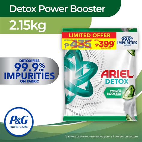 Ariel Detox Powder Detergent With Power Booster 215kg Laundry