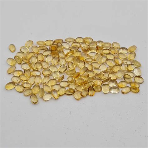 Lot de pierres précieuses ovale citrine naturelle en vrac 238 pièces 4