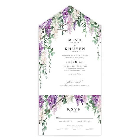 Romantic Wisteria Wedding Invitations