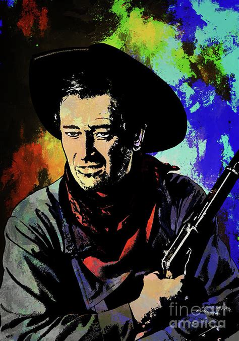 John Wayne Painting By Andrzej Szczerski Fine Art America