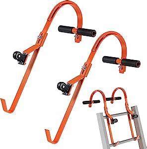 2 Pcs Heavy Duty Ladder Roof Hook Ladder Stabilizer With Wheel Roof