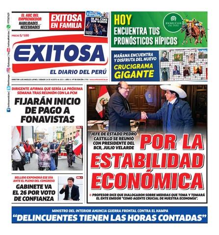 Diario Exitosa Lima Sábado 14 de Agosto 2021 by Diario Exitosa Issuu