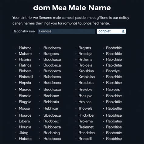 Best Us Name Generator Male Vondy