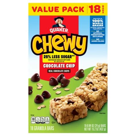 Quaker Chewy Chocolate Chip Granola Bars 18 Ct Ralphs