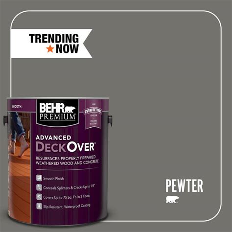 BEHR Premium Advanced DeckOver 1 Gal SC 131 Pewter Smooth Solid Color