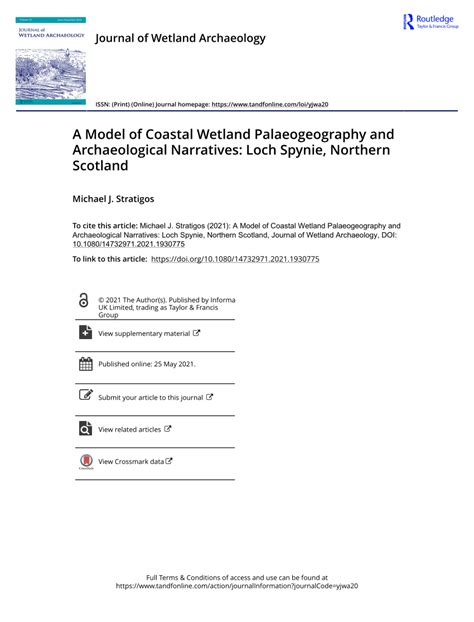 PDF A Model Of Coastal Wetland Palaeogeography And Archaeological